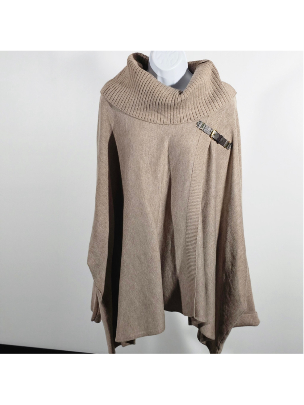 Calvin Klein Poncho Sweater 2X 3X NWT Frappe Cowl Neck Buckle Plus Size